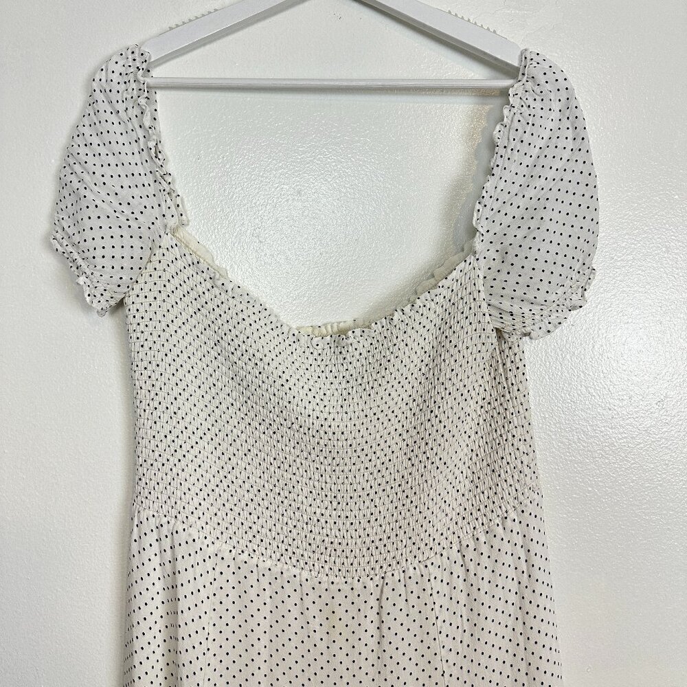 Reformation Bambina Polka Dot Dress In Vanilla Size Large View 5